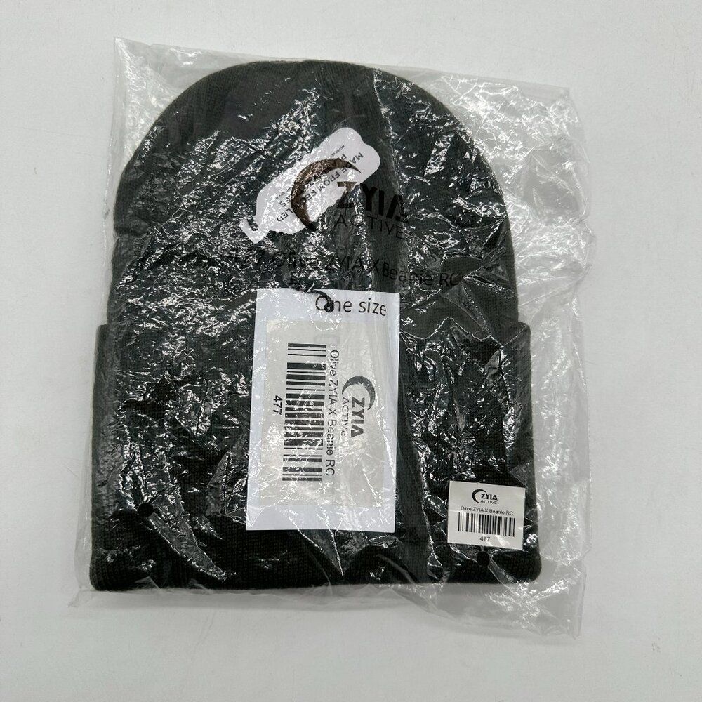 NWT Zyia X Beanie Olive Green New & Bag Winter Hat Cap BG